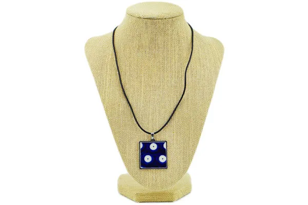 Ceramic, Metal, Cord 10" Necklace Blue Eyes