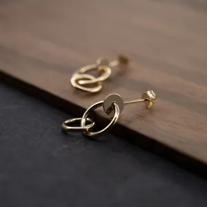 Chain link earrings in gold plated silver N°14