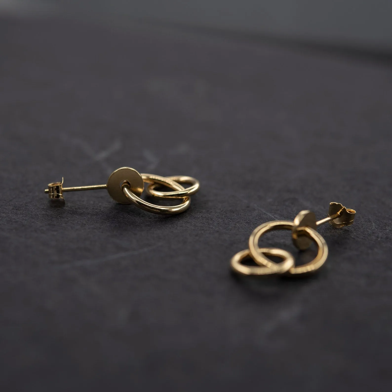 Chain link earrings in gold plated silver N°14