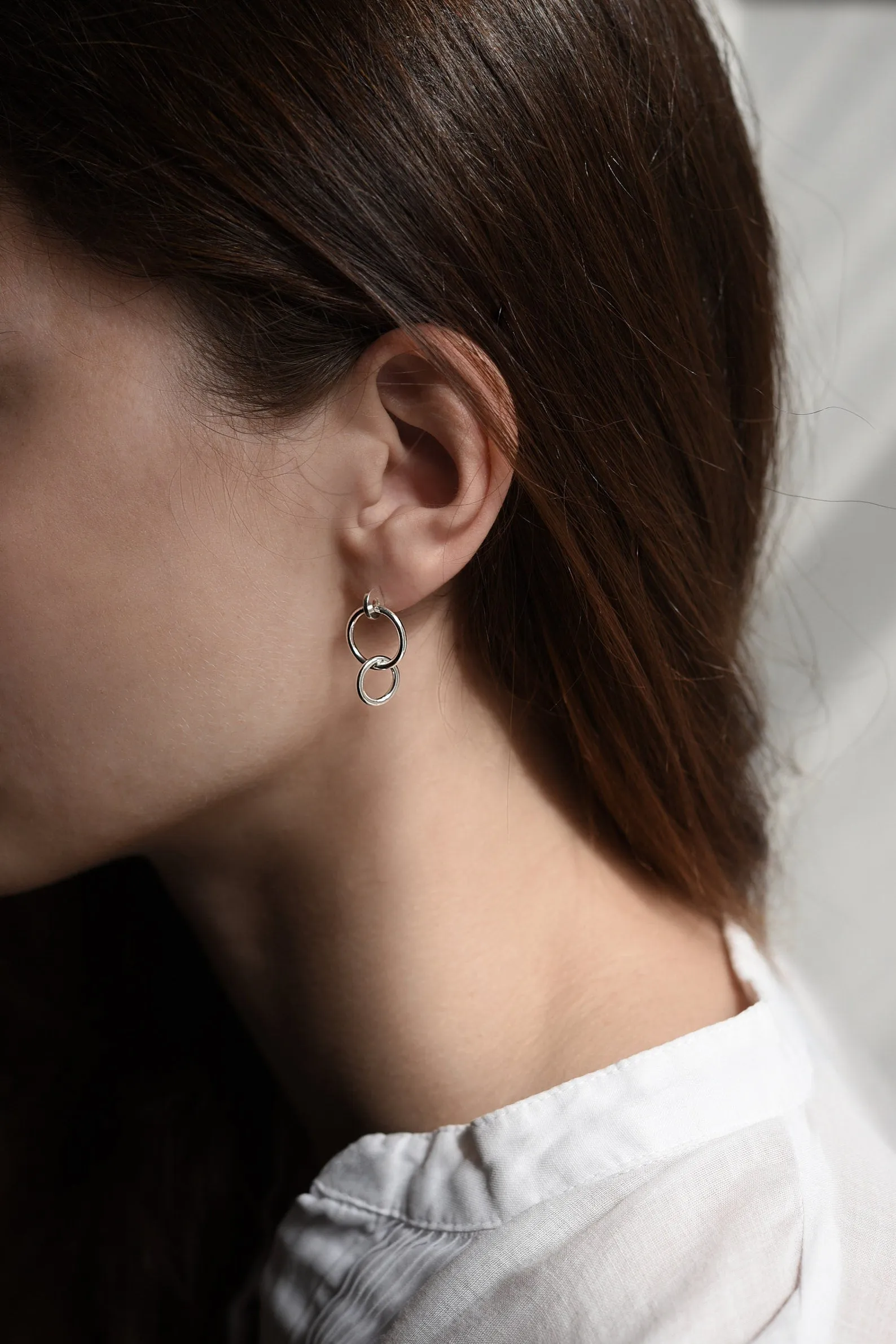 Chain link earrings in gold plated silver N°14
