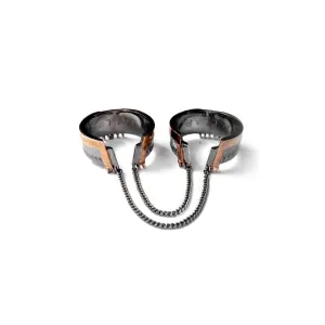 Chandelier Chain No.1 Ring [Pink/Black gold]