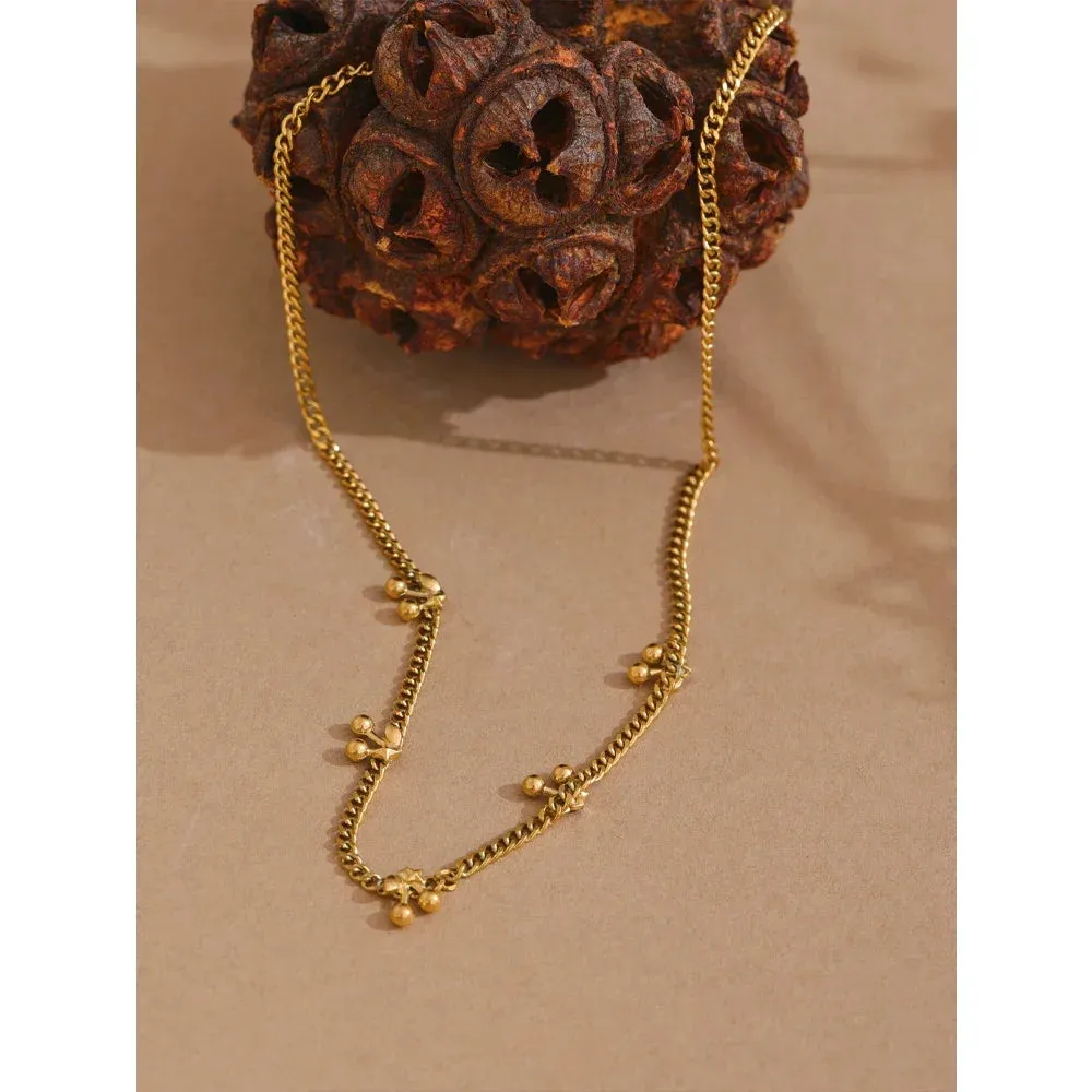 Cherry Necklace Fashion Chic Cherry Chain Gold Color Necklace Gift 18k Waterproof Jewelry