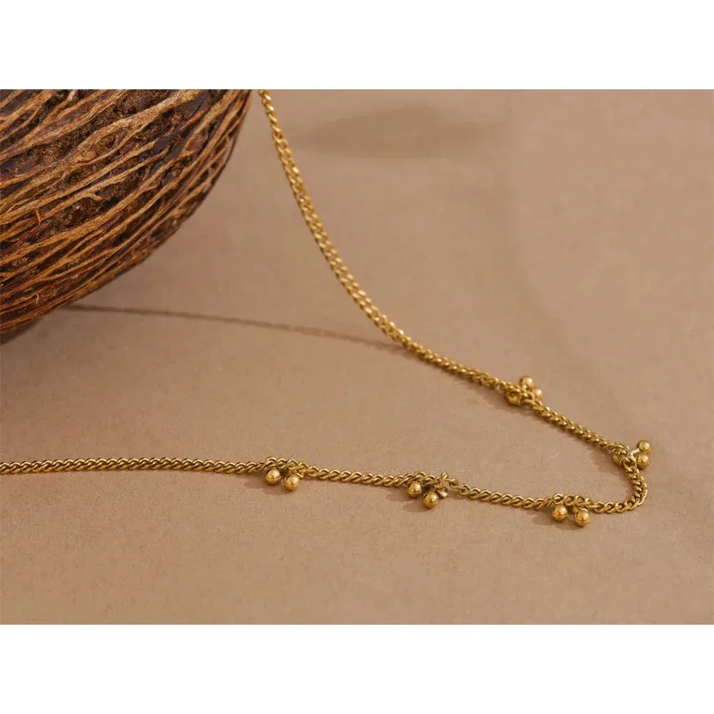 Cherry Necklace Fashion Chic Cherry Chain Gold Color Necklace Gift 18k Waterproof Jewelry