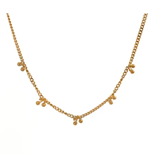 Cherry Necklace Fashion Chic Cherry Chain Gold Color Necklace Gift 18k Waterproof Jewelry