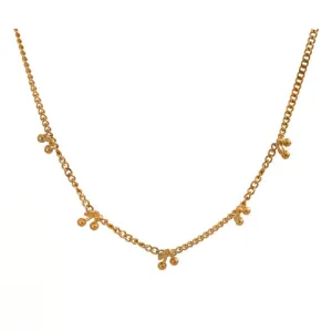 Cherry Necklace Fashion Chic Cherry Chain Gold Color Necklace Gift 18k Waterproof Jewelry