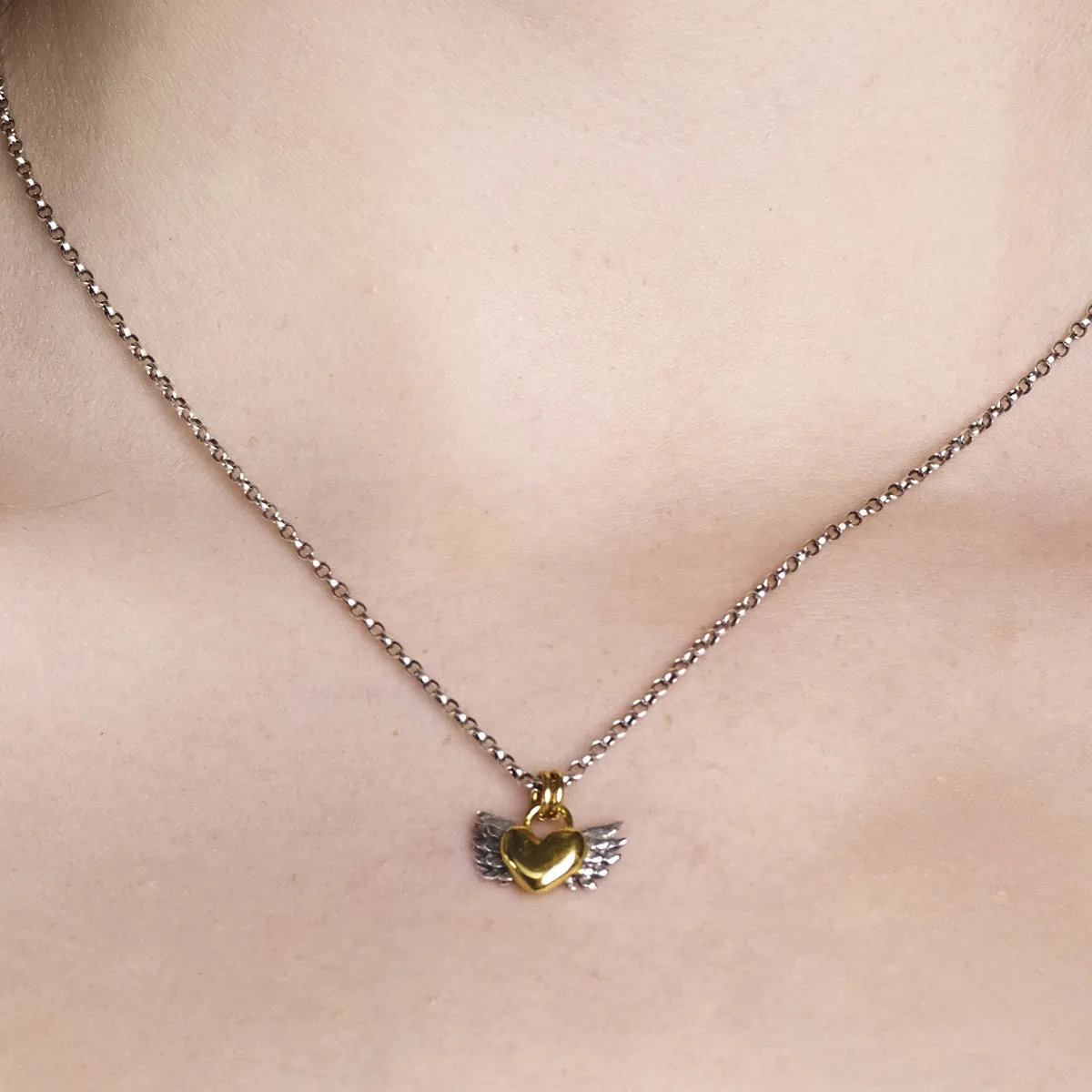 Chubby Winged Heart Necklace