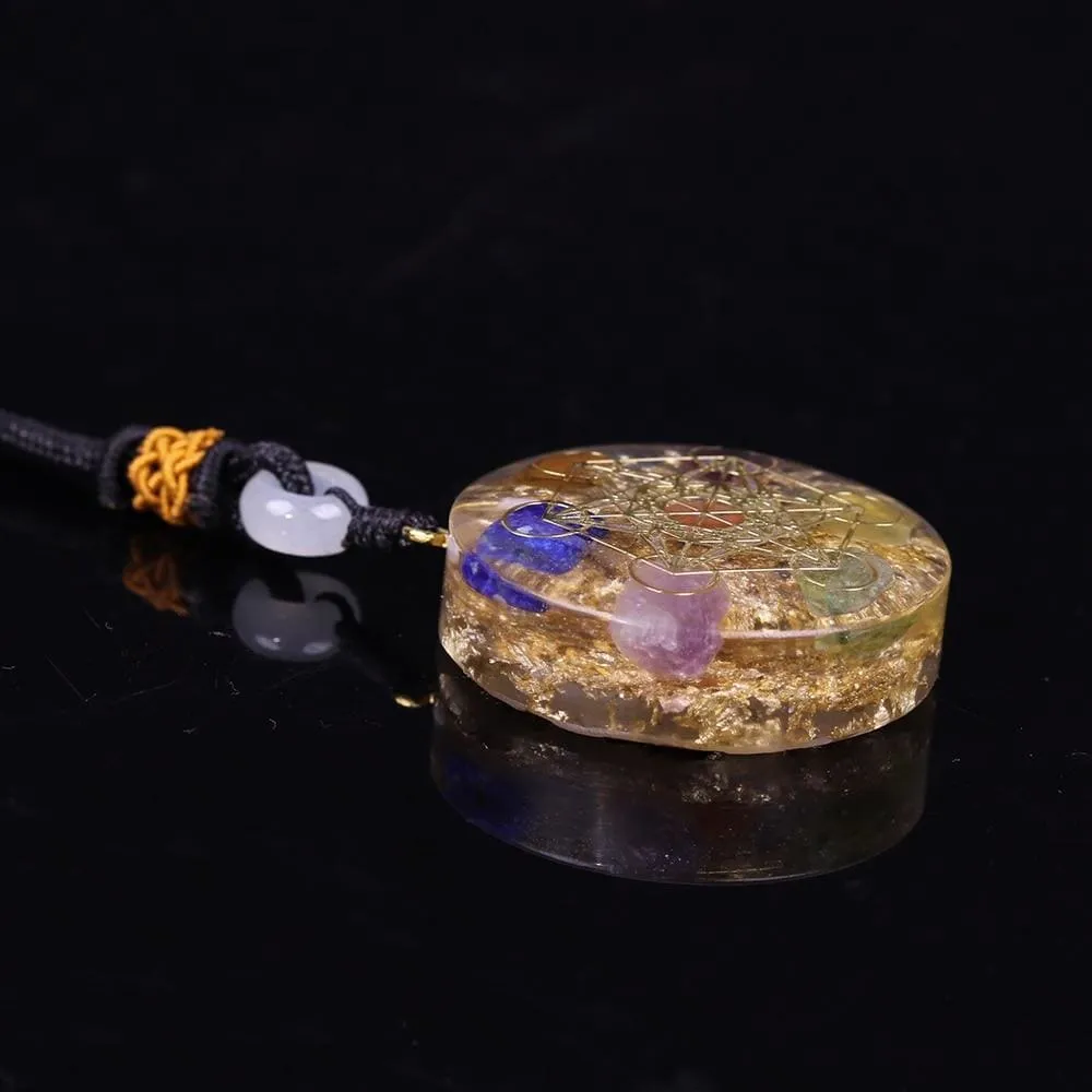 Crystal Stones Chakra Reiki Healing Energy Orgonite Necklace Drop Shipping