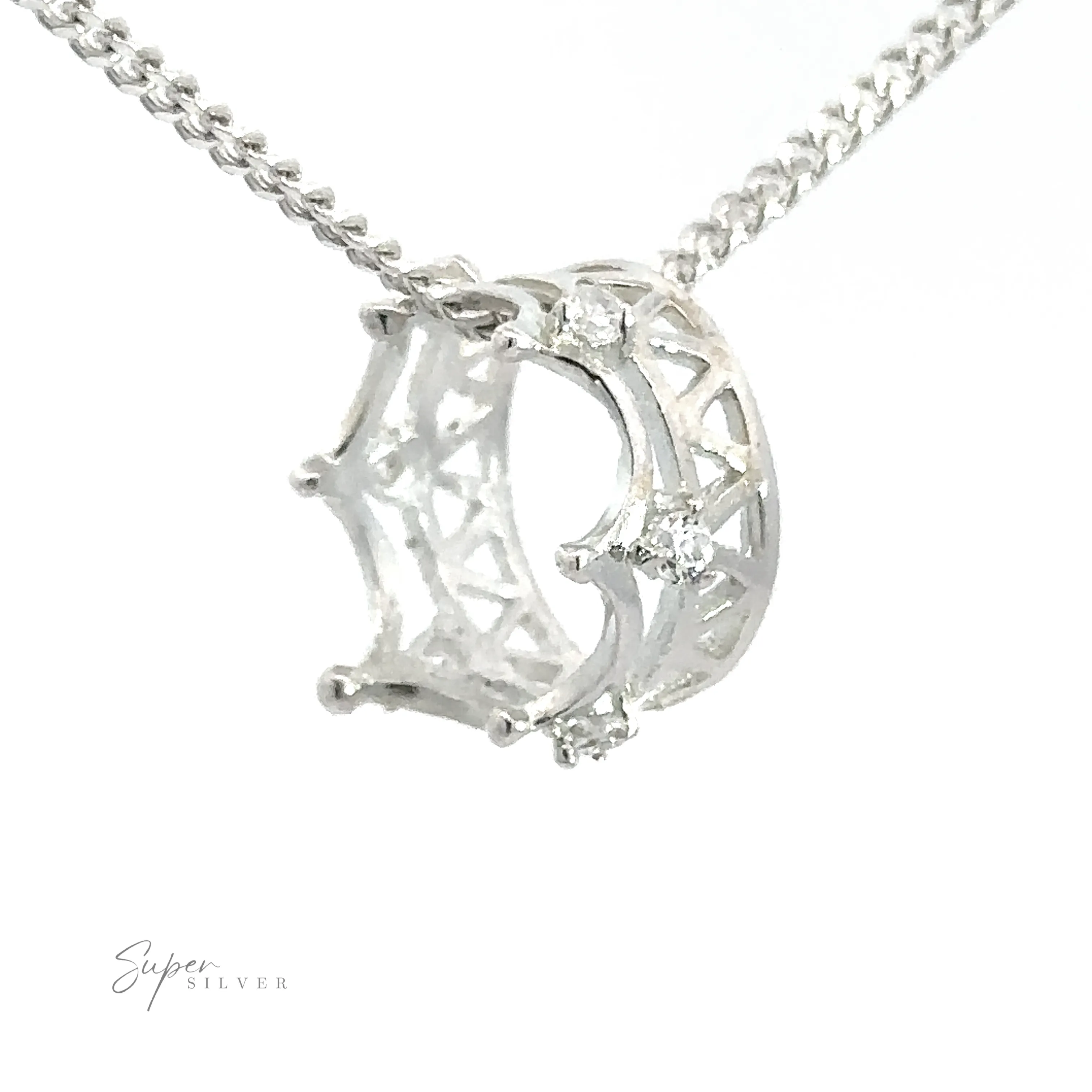 Cubic Zirconia Crown Pendant