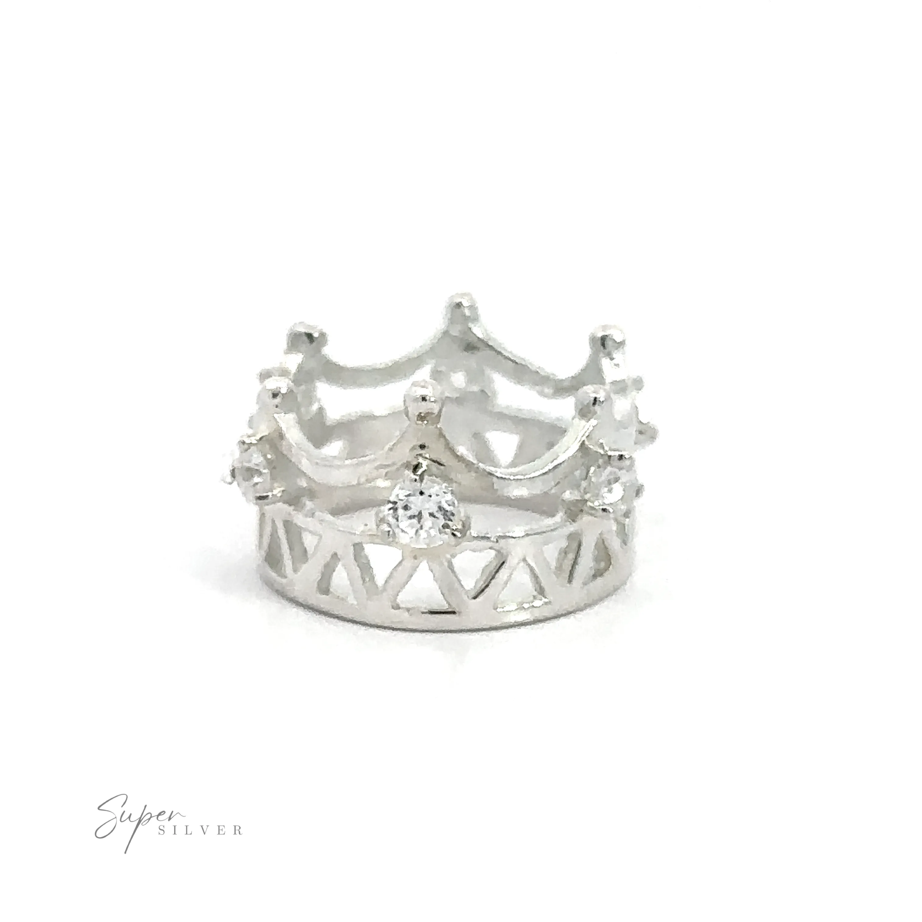 Cubic Zirconia Crown Pendant