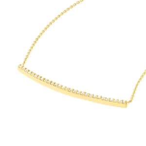 Curved Bar Adj. Necklace with 1/5ct Diamond