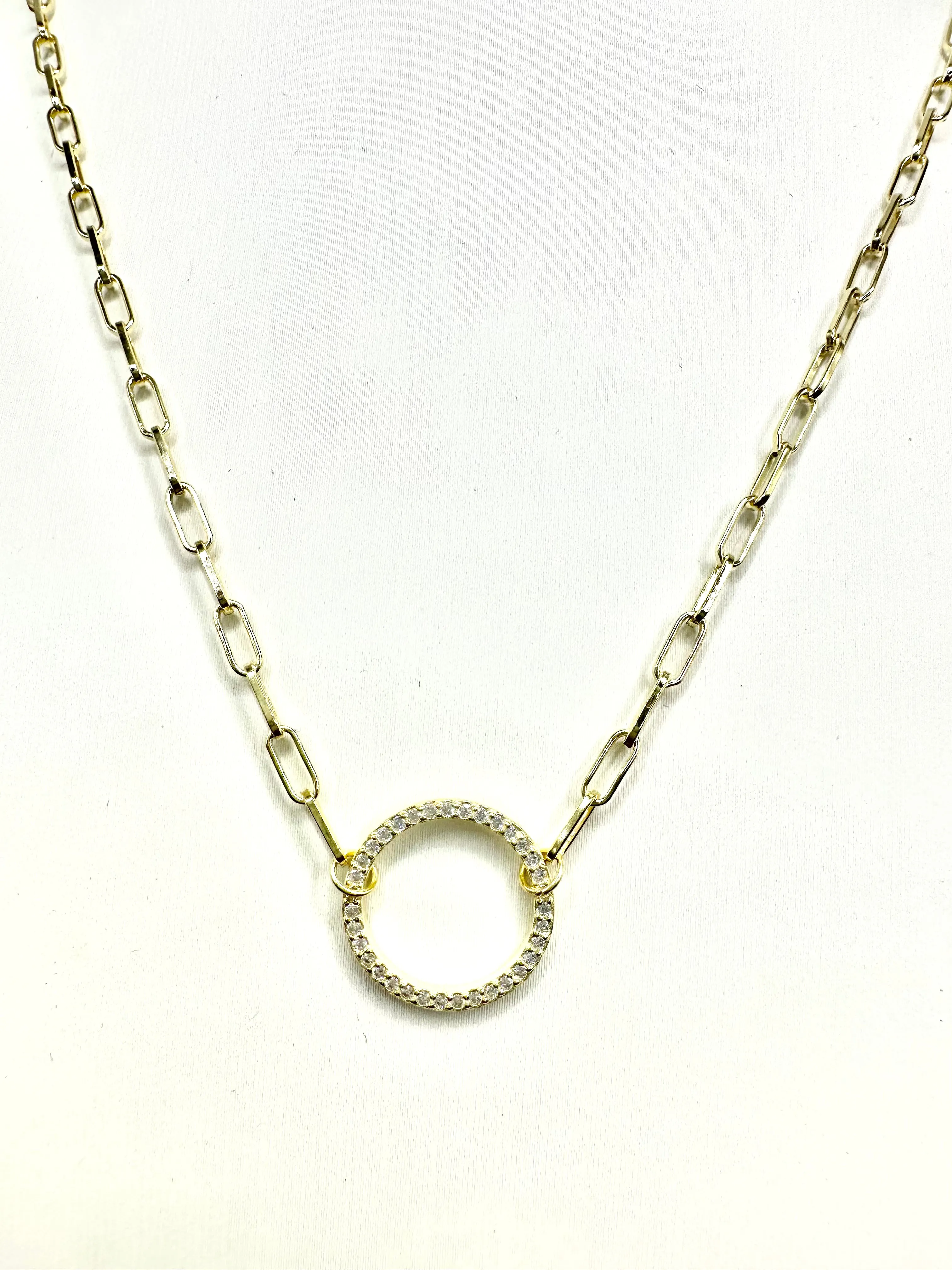 CZ Circle Link Necklace