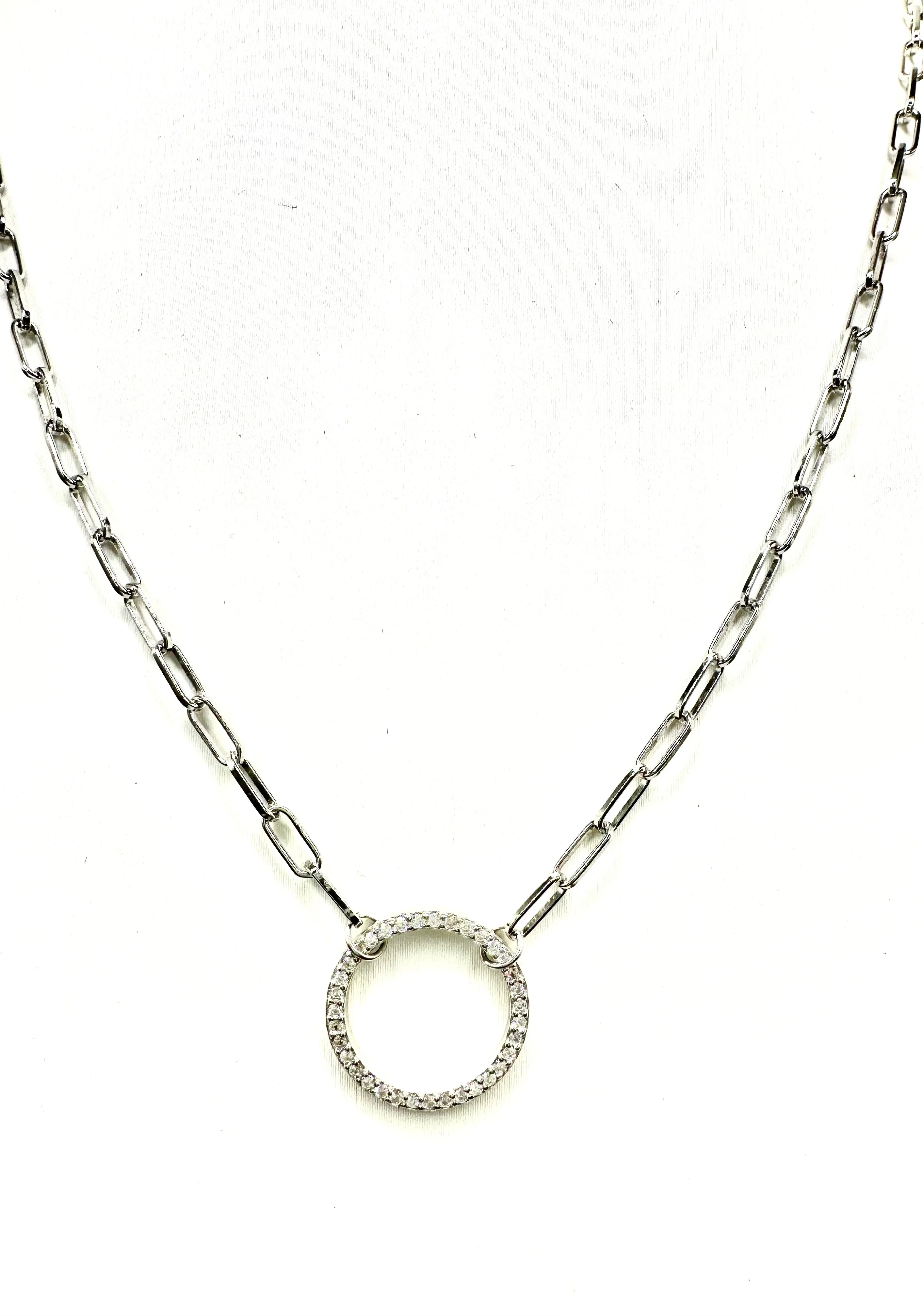 CZ Circle Link Necklace