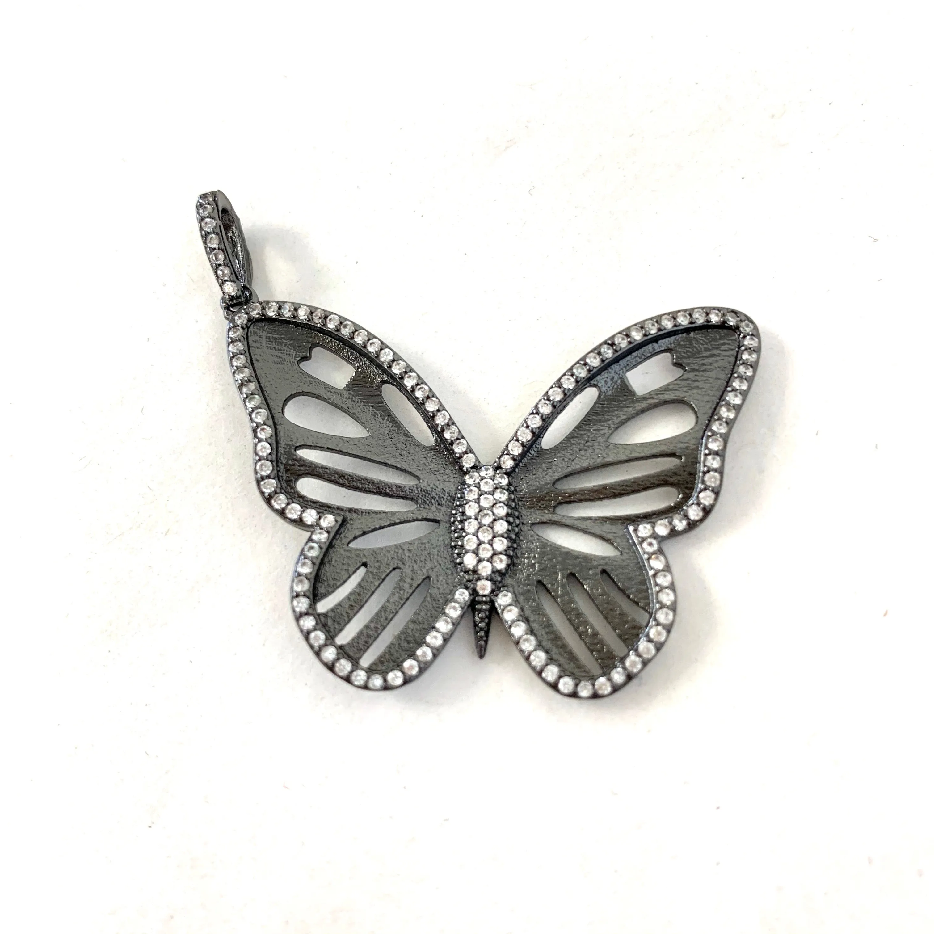 CZ Cutout Detail Butterfly Charm