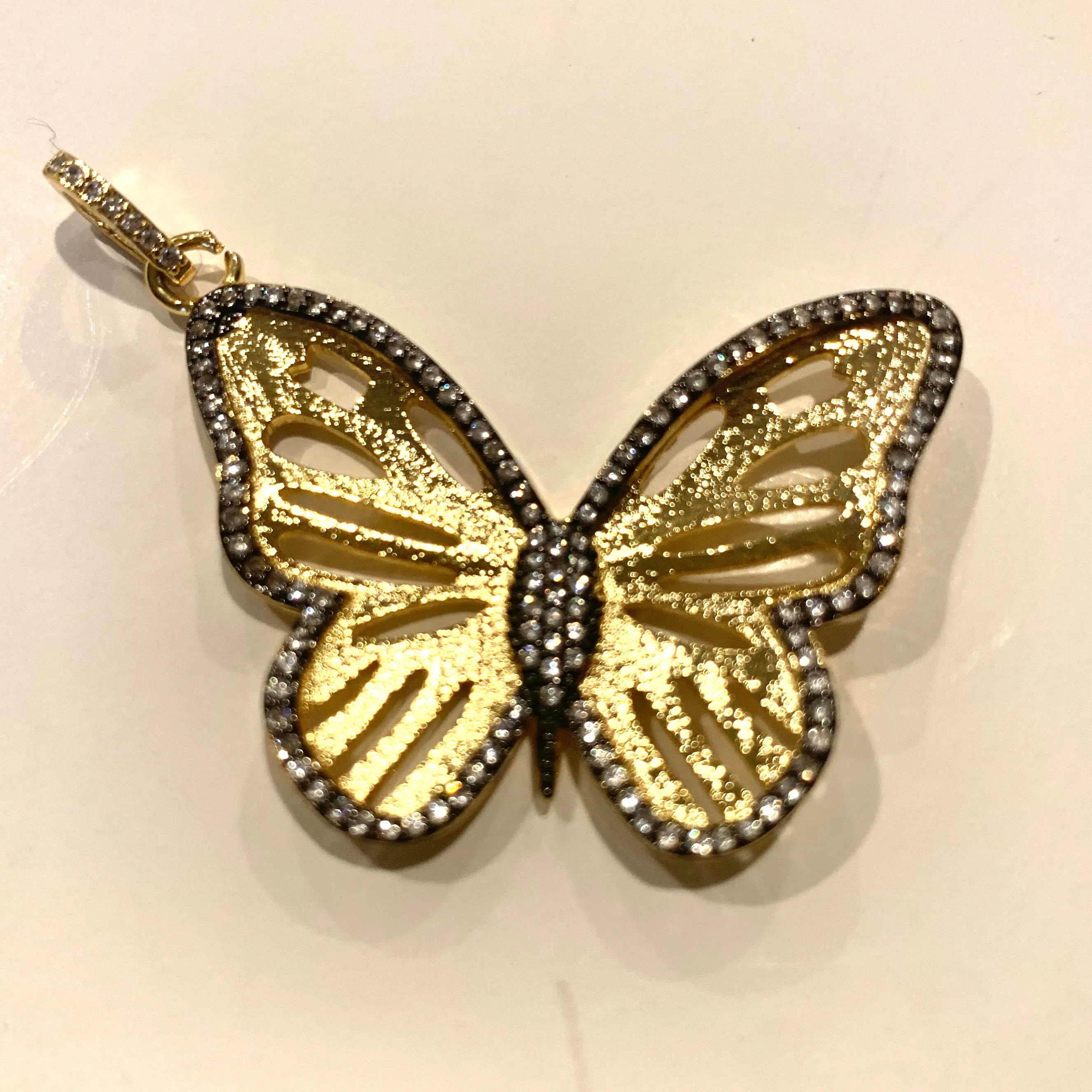 CZ Cutout Detail Butterfly Charm