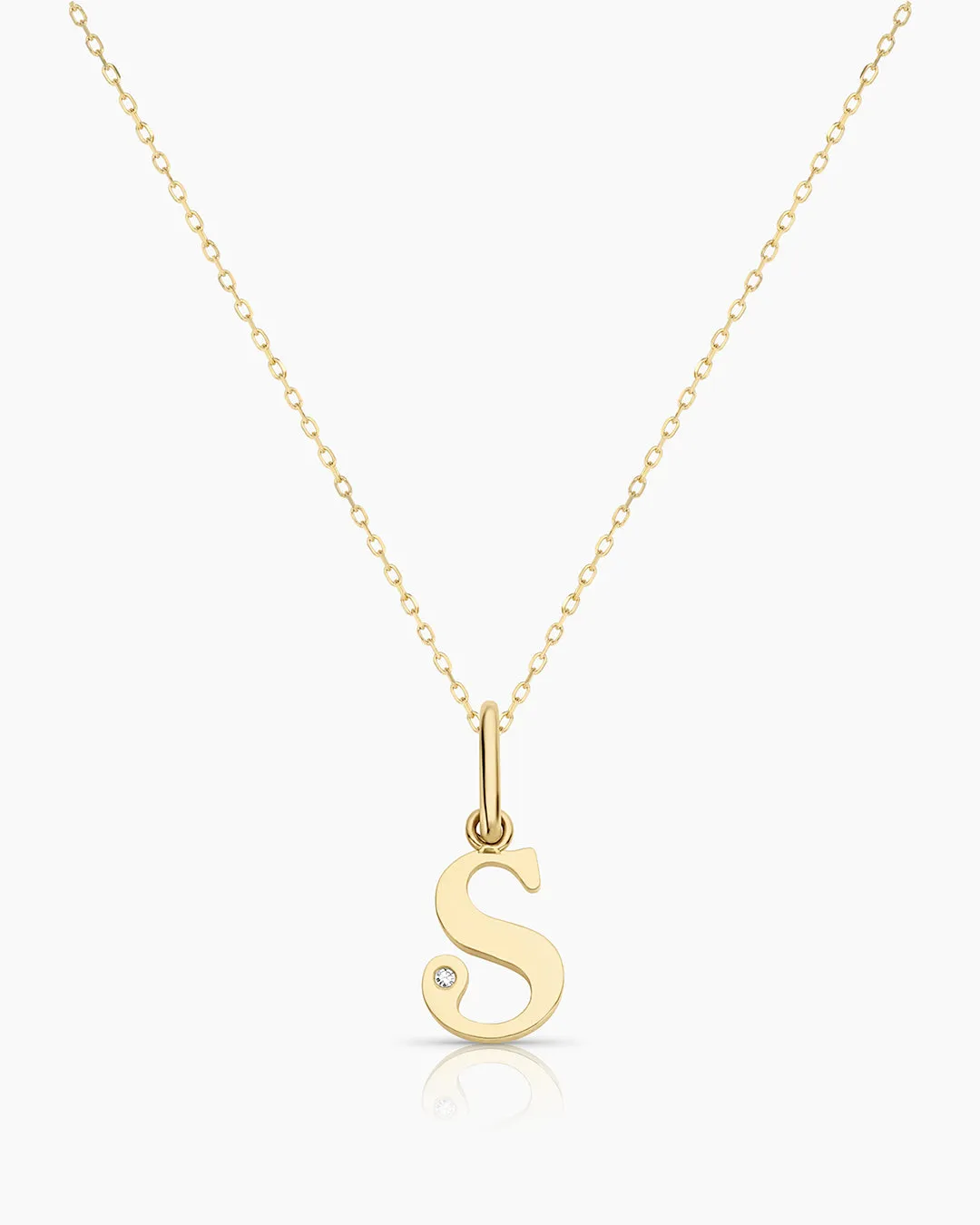 Diamond Vintage Alphabet Necklace