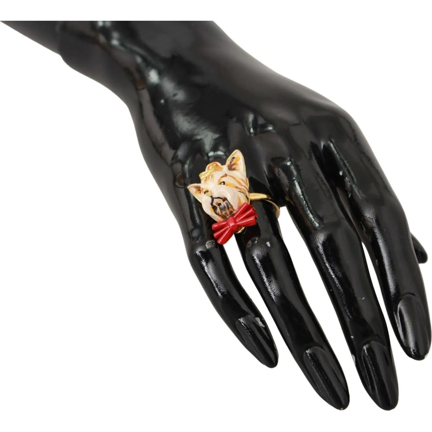 Dolce & Gabbana Chic Canine Gold-Tone Statement Ring