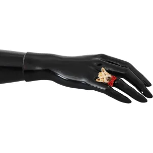 Dolce & Gabbana Chic Canine Gold-Tone Statement Ring