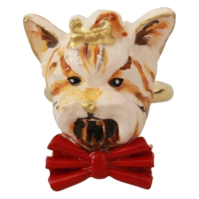 Dolce & Gabbana Chic Canine Gold-Tone Statement Ring