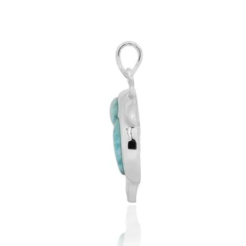 Dolphin Pendant Necklace with Larimar