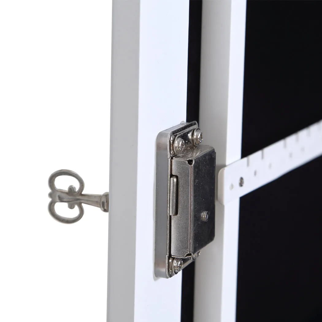 Dual Use Mirrored Jewellery Dressing Cabinet with LED Light White