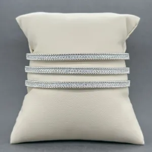 Estate SS CZ 3 Row Cuff Bracelet