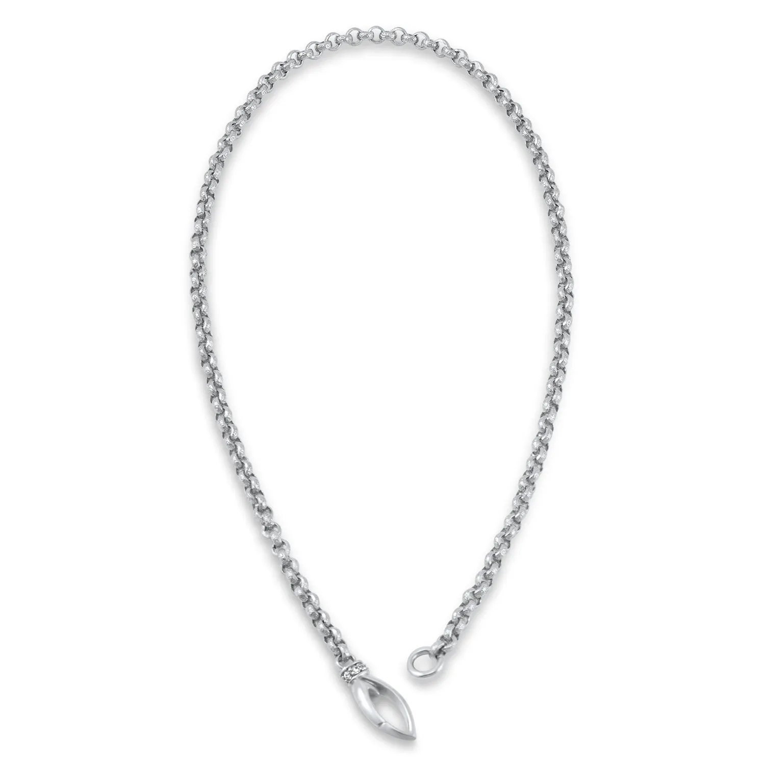 Everyday Chain Necklace 18" - Sterling Silver   CZ Blanc