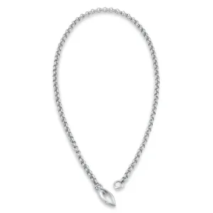 Everyday Chain Necklace 18" - Sterling Silver   CZ Blanc