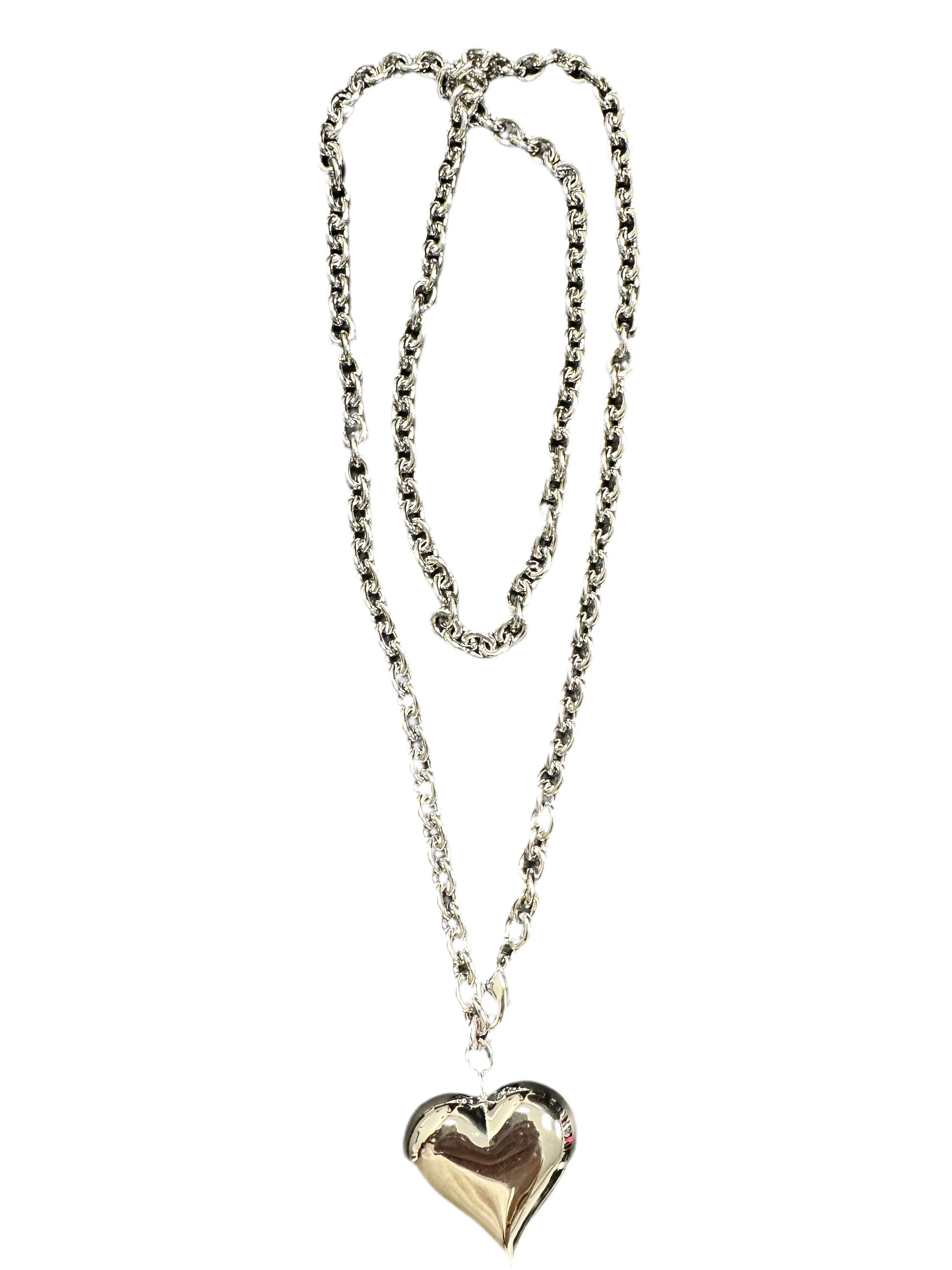 Extended Puff Heart Necklace