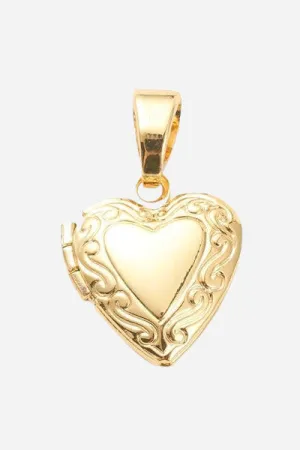 Farrah B Heart Lock Charm in Gold