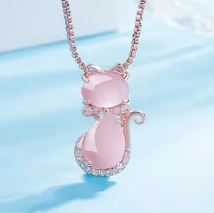 Feline Crystal Stone Necklace