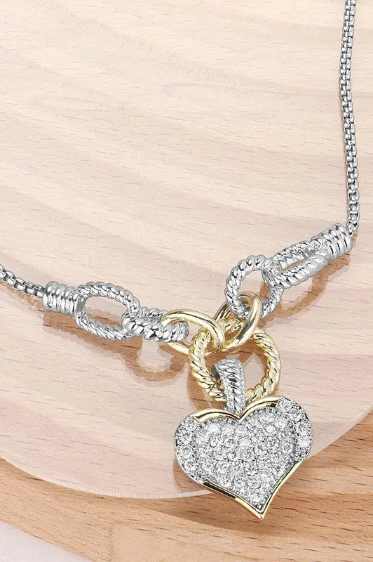 Flying High CZ Heart Necklace