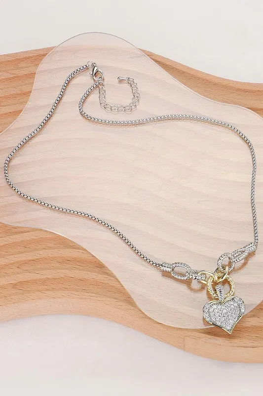 Flying High CZ Heart Necklace