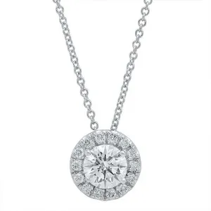 Forever One Round Moissanite Halo Necklace