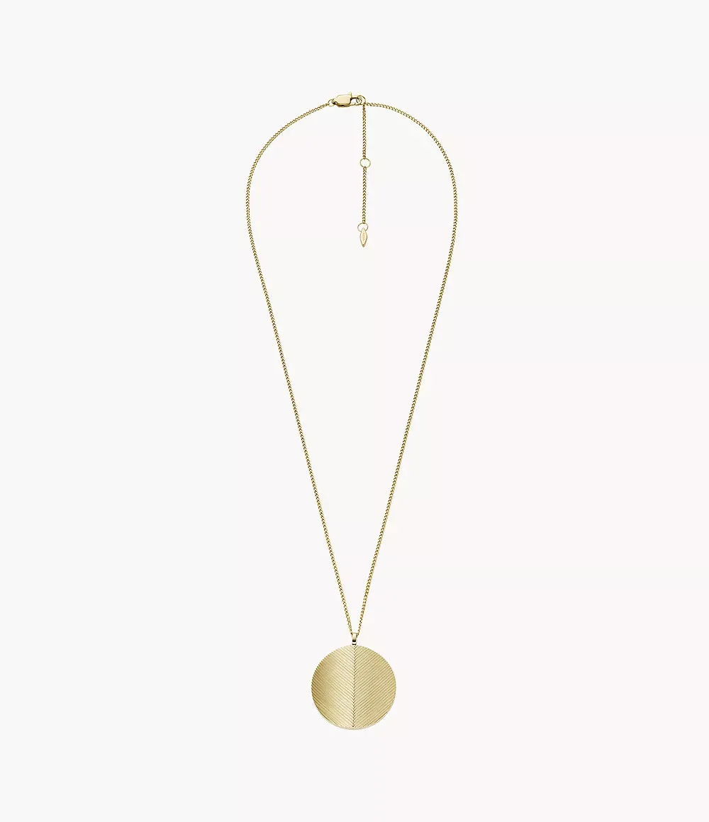 Fossil Harlow Locket Collection Gold-Tone Stainless Steel Pendant Necklace JF04738710