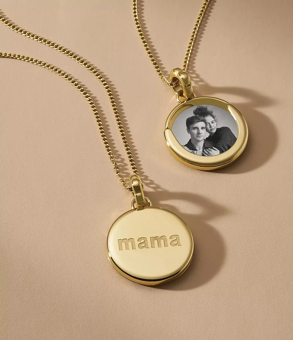 Fossil Mothers Day Locket Gold-Tone Stainless Steel Pendant Necklace JOF01093710
