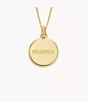 Fossil Mothers Day Locket Gold-Tone Stainless Steel Pendant Necklace JOF01093710