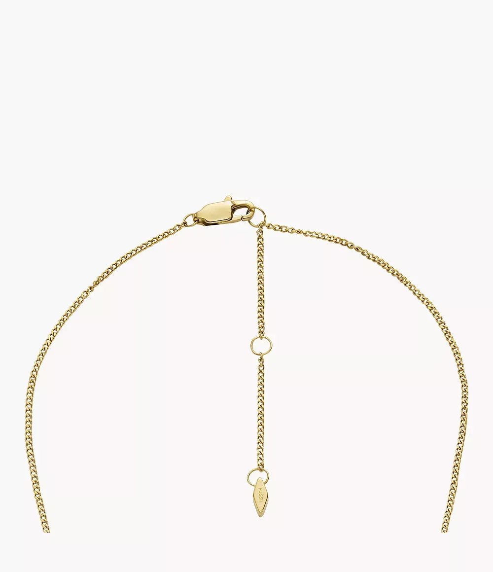 Fossil Mothers Day Locket Gold-Tone Stainless Steel Pendant Necklace JOF01093710