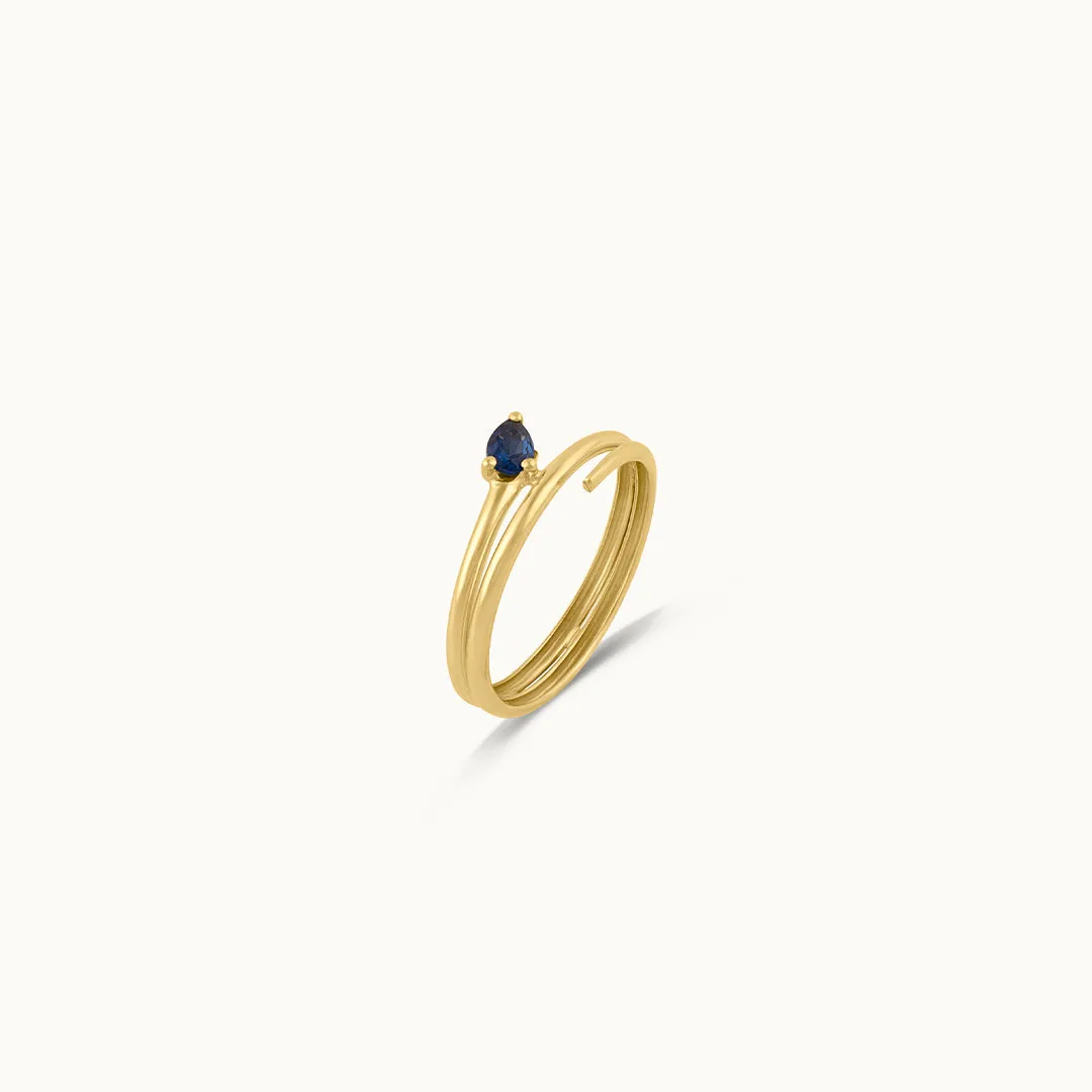 Gold Blue Stone Ring