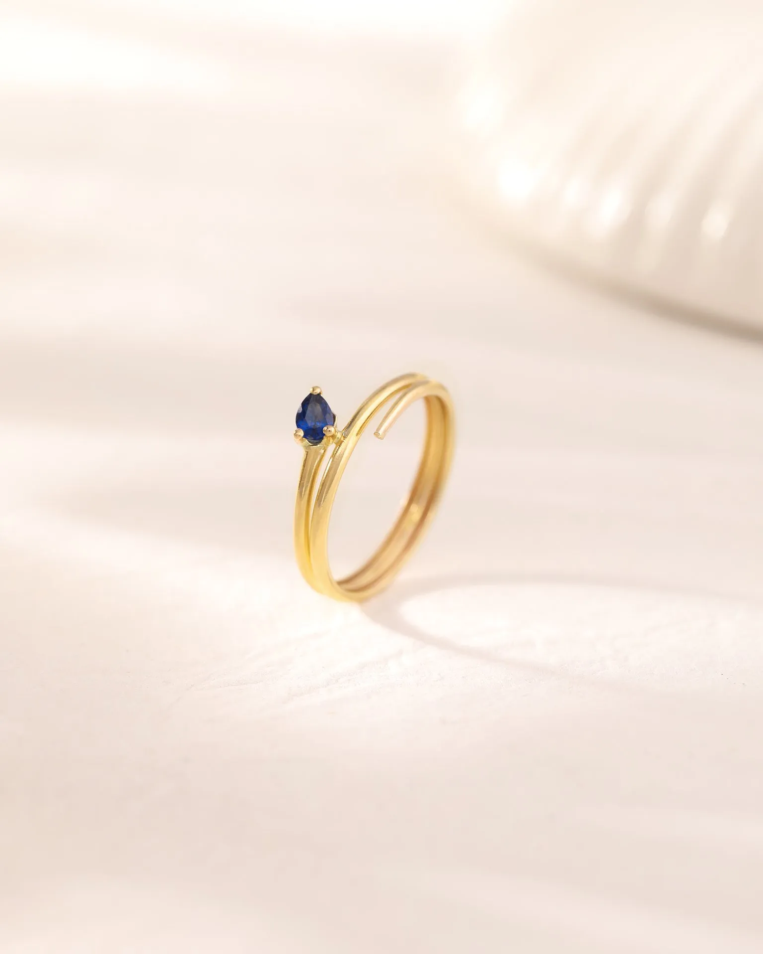 Gold Blue Stone Ring