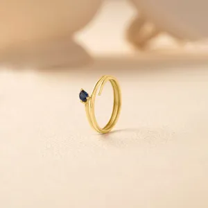 Gold Blue Stone Ring