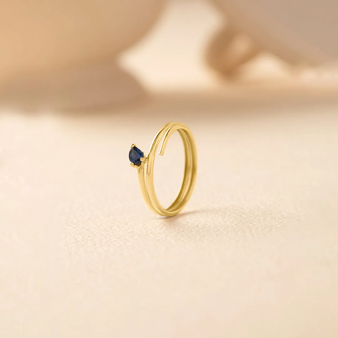 Gold Blue Stone Ring