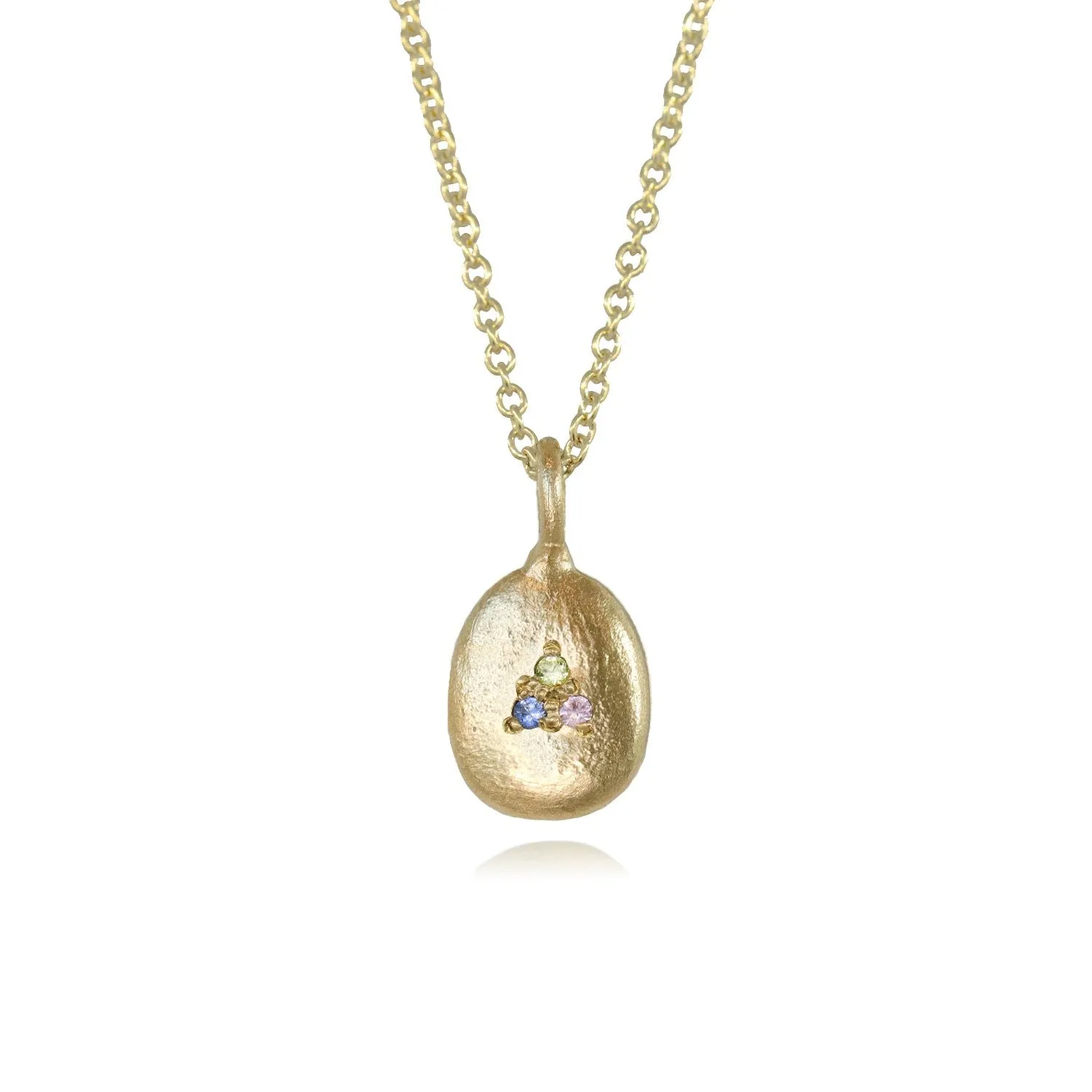Gold Pendant with Pastel Sapphire Detail