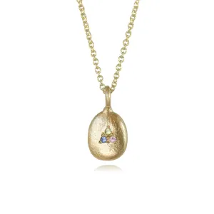 Gold Pendant with Pastel Sapphire Detail