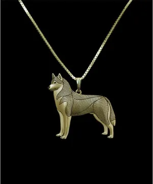 Handmade Boho Chic Siberian Husky Necklace