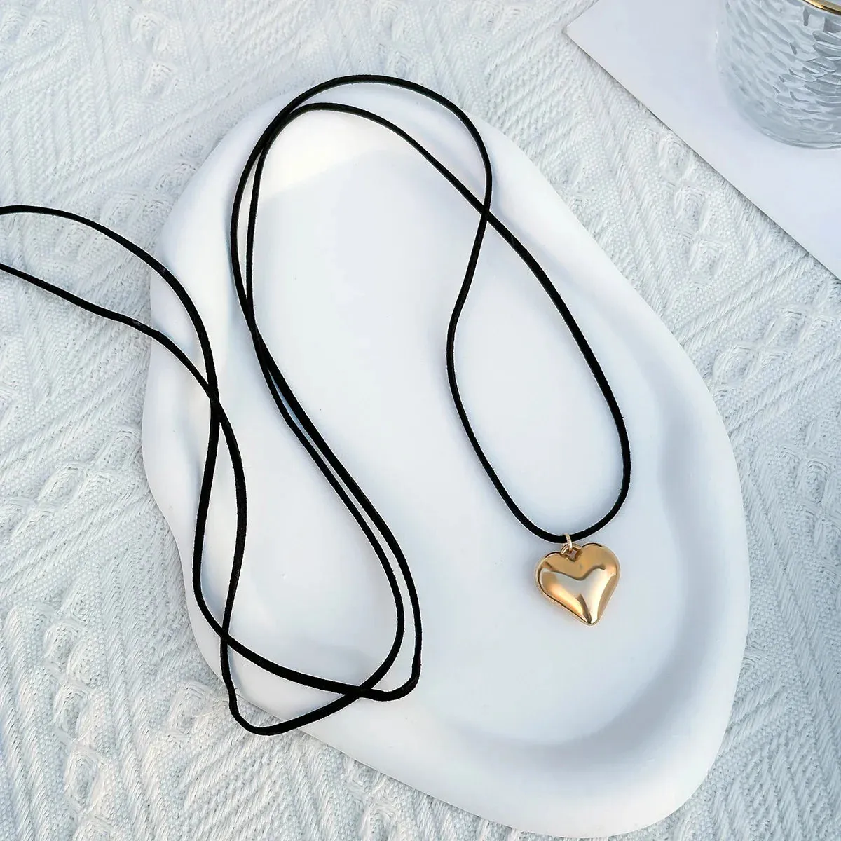 Ingemark Love Heart Necklace Bridal Knotted Bowknot Y2K Necklace