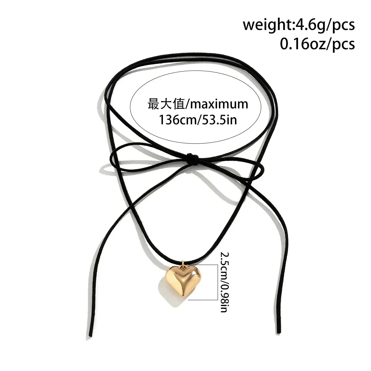 Ingemark Love Heart Necklace Bridal Knotted Bowknot Y2K Necklace