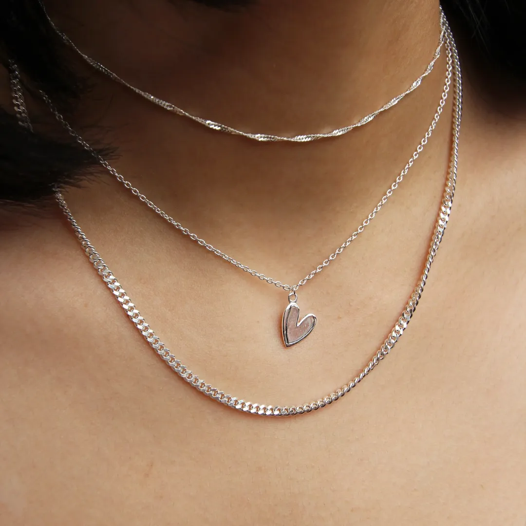 Lovely Heart Necklace (Sterling Silver)