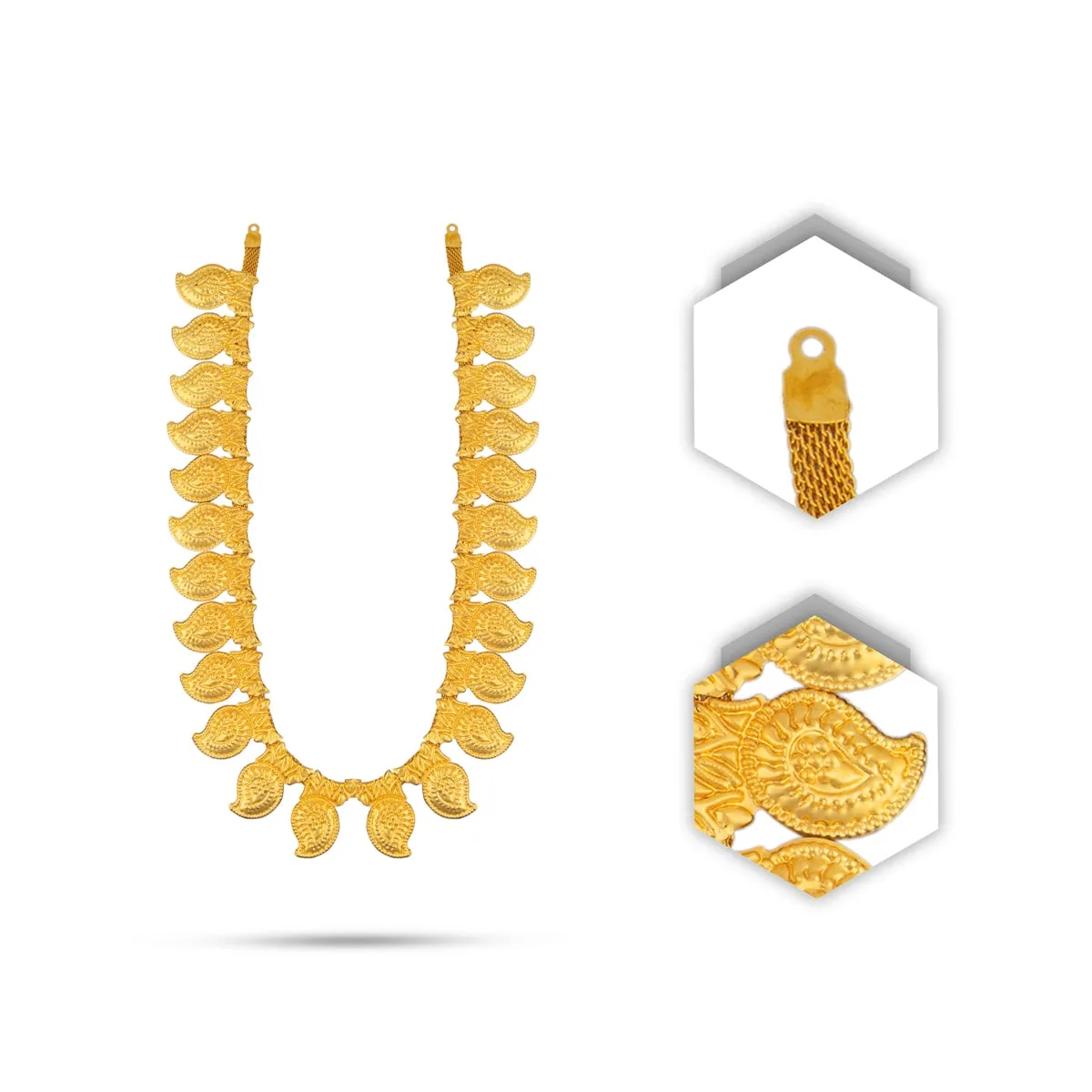 Mango Haram - 10 Inches | Manga Malai/ Gold Polish Jewellery/ Mango Mala for Deity/ 50 Gms Approx