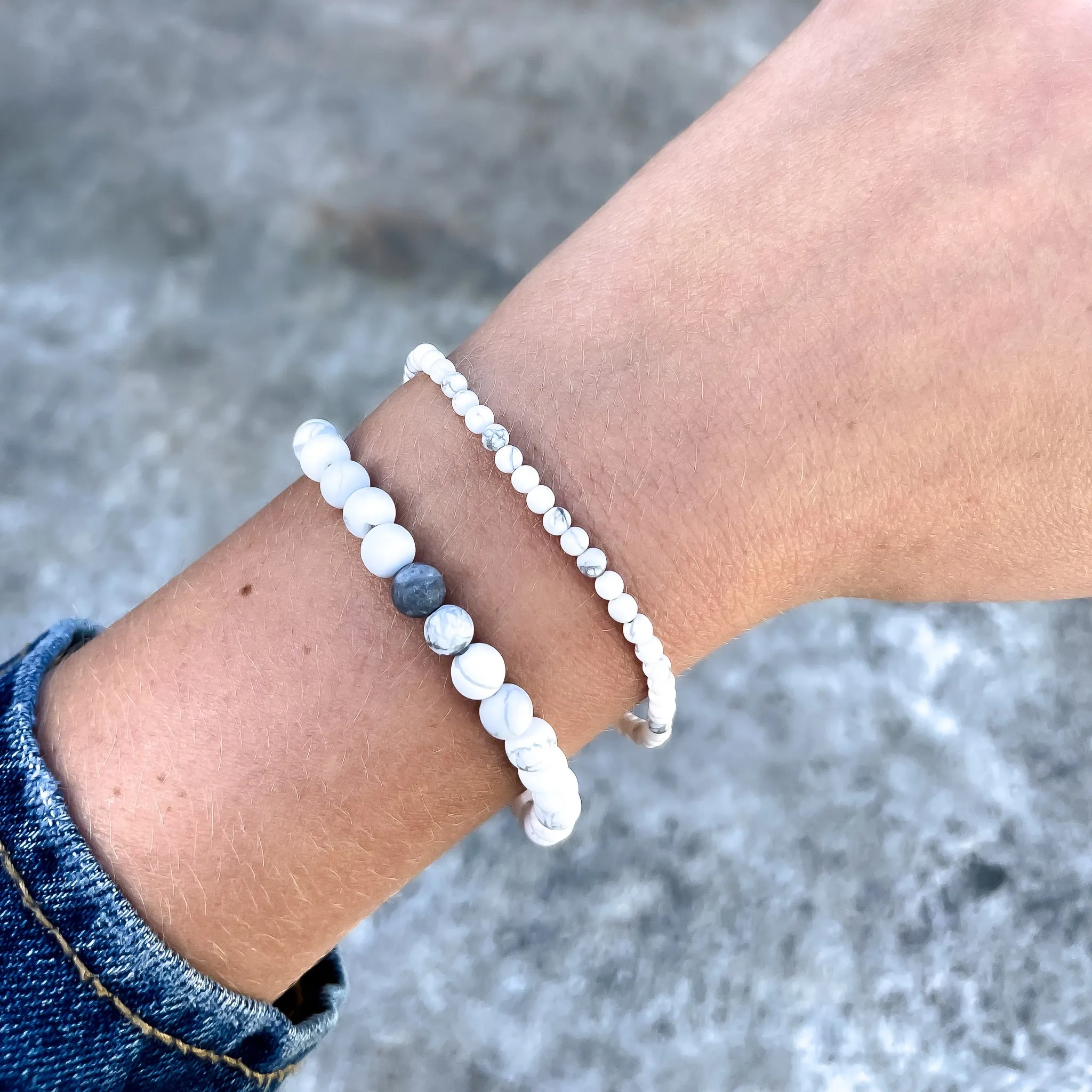 MARBLE HOWLITE - ACCENT BRACELET