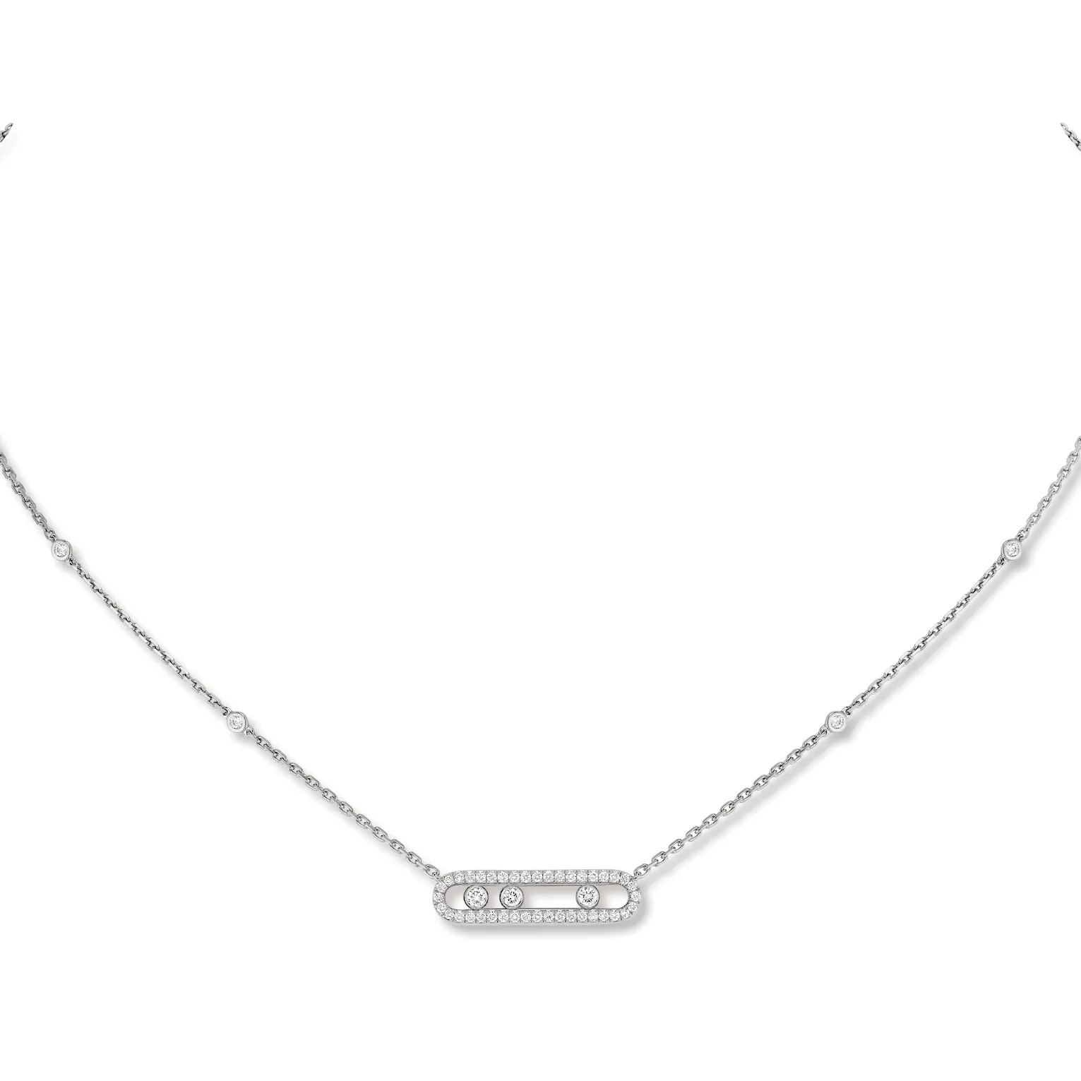 Messika 18K White Gold Baby Move Diamond Necklace